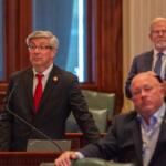 Rep. Dan Ugaste, R-Geneva, debates a bill in the Illinois House on May 21, 2025. (Capitol News Illinois photo by Jerry Nowicki)