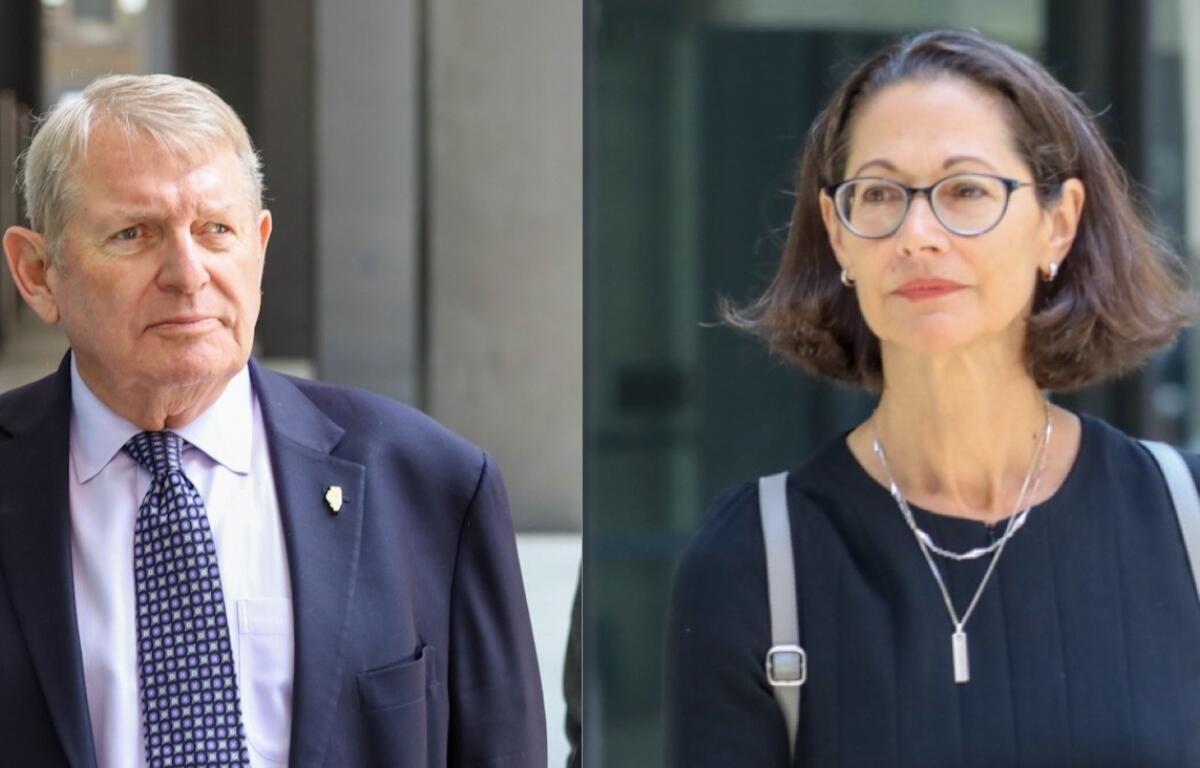 Longtime Springfield lobbyist Mike McClain and former Commonwealth Edison CEO Anne Pramaggiore leave Chicago’s Dirksen Federal Courthouse on their separate sentencing dates in July after both were sentenced to two years in prison in connection to a bribery scheme centered on former Illinois House Speaker Michael Madigan. (Capitol News Illinois photos by Andrew Adams)