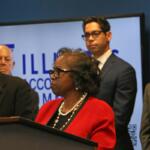 The Illinois Accountability Commission Vice Chair Patricia Brown Holmes announced on April 30, 2026, that the commission is sending referral letters to appropriate law enforcement agencies for investigations of federal agents where the commission has determined reasonable cause to believe those agents violated agency policy, state or federal criminal law, or individual human rights. (Capitol News Illinois photo by Maggie Dougherty)