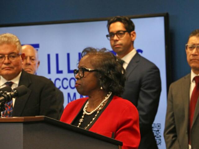 The Illinois Accountability Commission Vice Chair Patricia Brown Holmes announced on April 30, 2026, that the commission is sending referral letters to appropriate law enforcement agencies for investigations of federal agents where the commission has determined reasonable cause to believe those agents violated agency policy, state or federal criminal law, or individual human rights. (Capitol News Illinois photo by Maggie Dougherty)