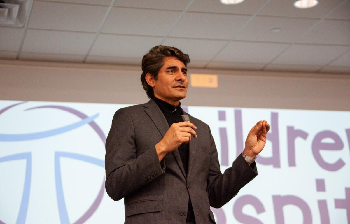 Dr. Bobby Mukkamala, president of the American Medical Association, spoke at HSHS St. John's Children's Hospital Wednesday.