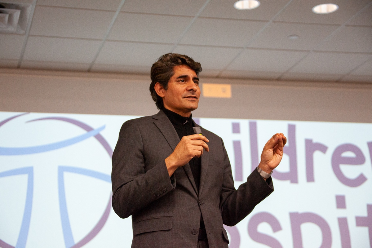 Dr. Bobby Mukkamala, president of the American Medical Association, spoke at HSHS St. John's Children's Hospital Wednesday.