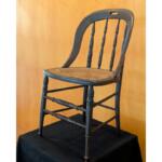 This chair from Ford's Theatre has been donated to the Abraham Lincoln Presidential Library and Museum by Gordon McCray.