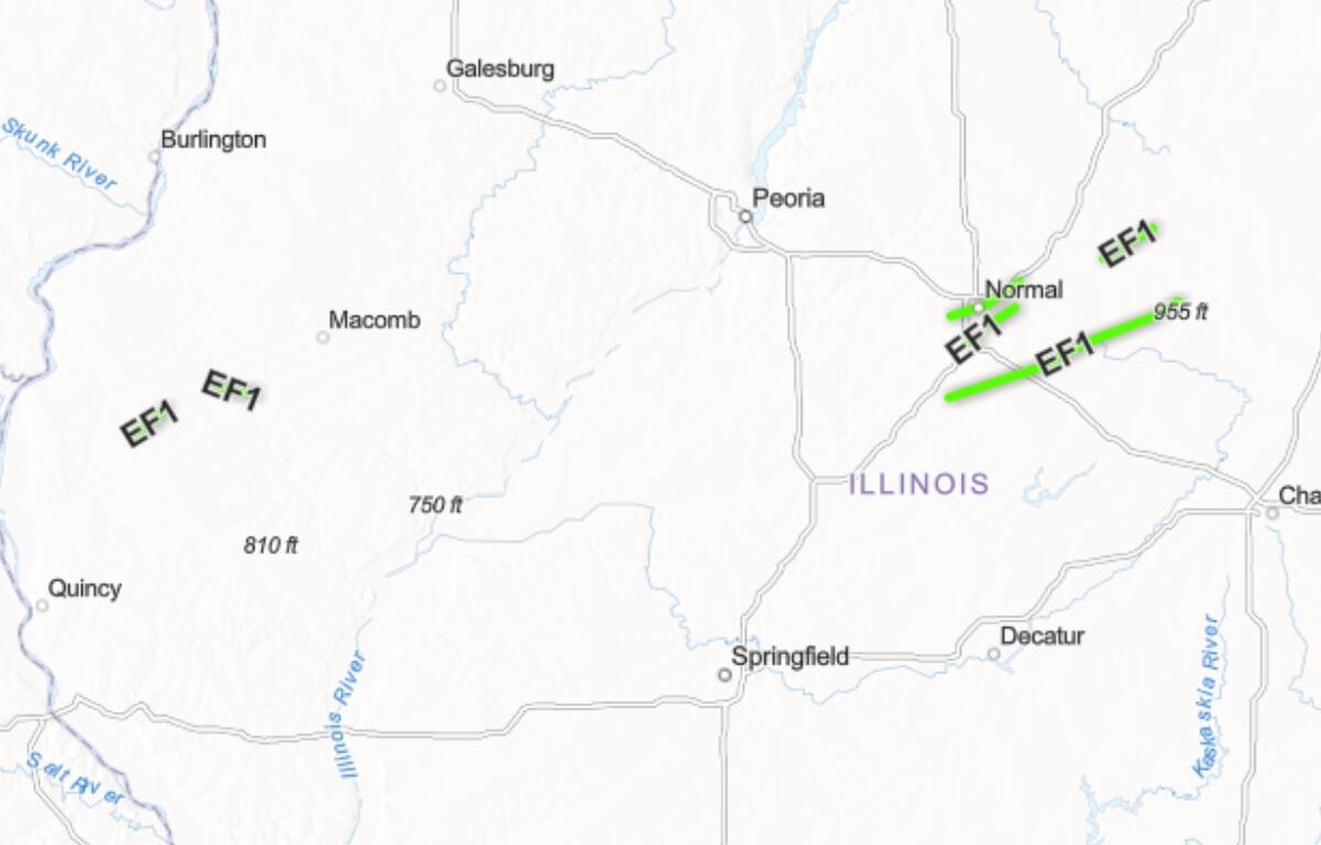 The National Weather Service will be surveying storm damage from Friday's weather outbreak in Central Illinois.