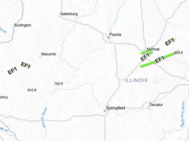The National Weather Service will be surveying storm damage from Friday's weather outbreak in Central Illinois.