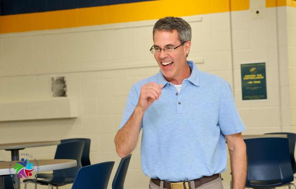 Matt Maton received the Educator of the Year honor from Horace Mann and District 186 Monday.