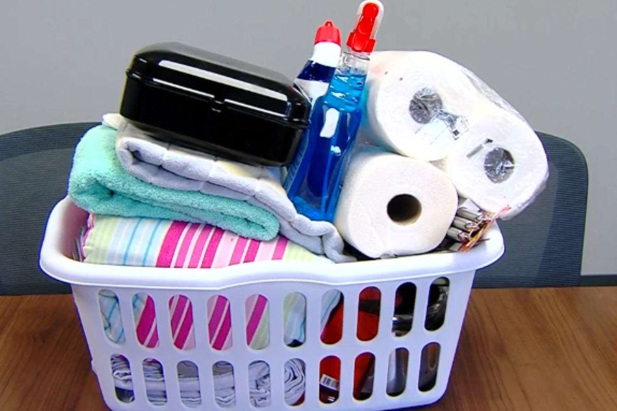 An example of a "Welcome Home basket" a formerly unhoused person may receive from Heartland Housed.