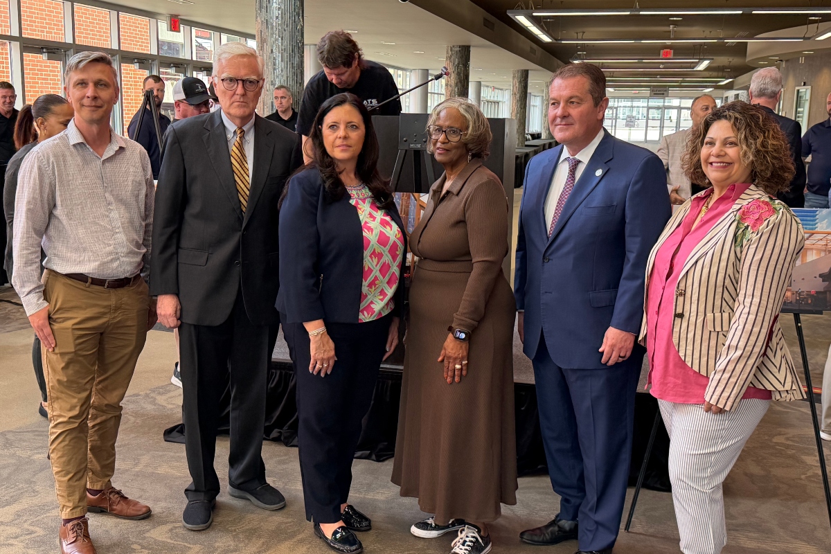 Jay Shanle, left, officially takes over as Executive Director of Downtown Springfield, Inc. April 6.