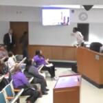A screenshot from a live stream of Tuesday night's Springfield City Council meeting showed Ald. Shawn Gregory, right, getting into a verbal argument with former Police Chief Michael Walton, left center in the picture.