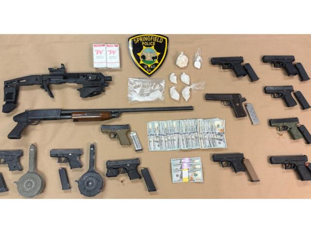 Springfield Police say these items were recovered after a suspected break-in to Scheel's Sunday night, as well as through the use of search warrants.