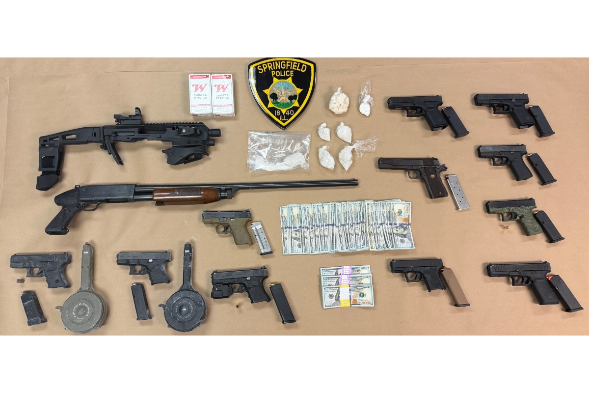 Springfield Police say these items were recovered after a suspected break-in to Scheel's Sunday night, as well as through the use of search warrants.