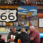 Customers at Cozy Dog Drive In have lunch in Springfield, Ill., Thursday, Nov. 20, 2025. (AP Photo/Jeff Roberson)