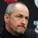 FILE - Chicago Bulls Executive Vice President, Basketball Operations Arturas Karnisovas speaks during a news conference during the team's NBA basketball media day, in Chicago, Sept. 29, 2025. (AP Photo/Nam Y. Huh, File)