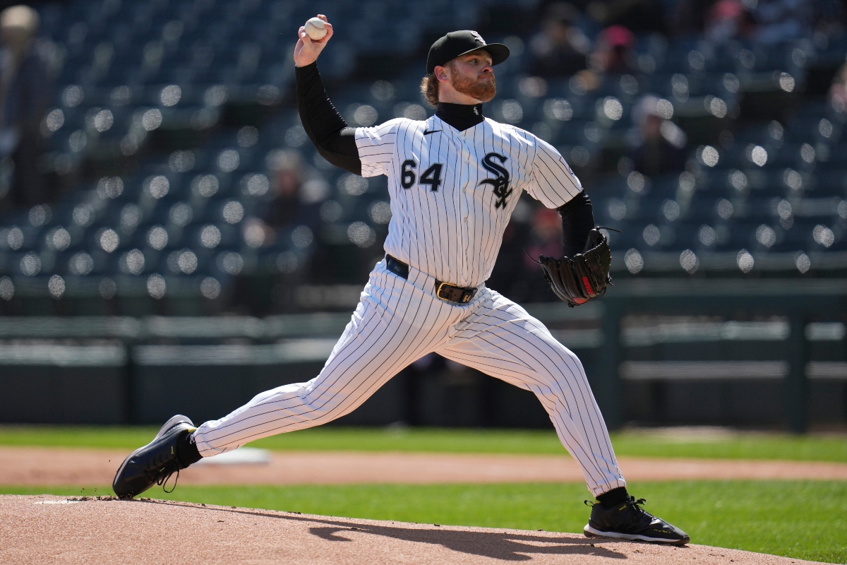Chicago White Sox starting pitcher Shane Smith (64) throws against the Baltimore Orioles during the first inning of a baseball game Tuesday, April 7, 2026, in Chicago. (AP Photo/Erin Hooley)
