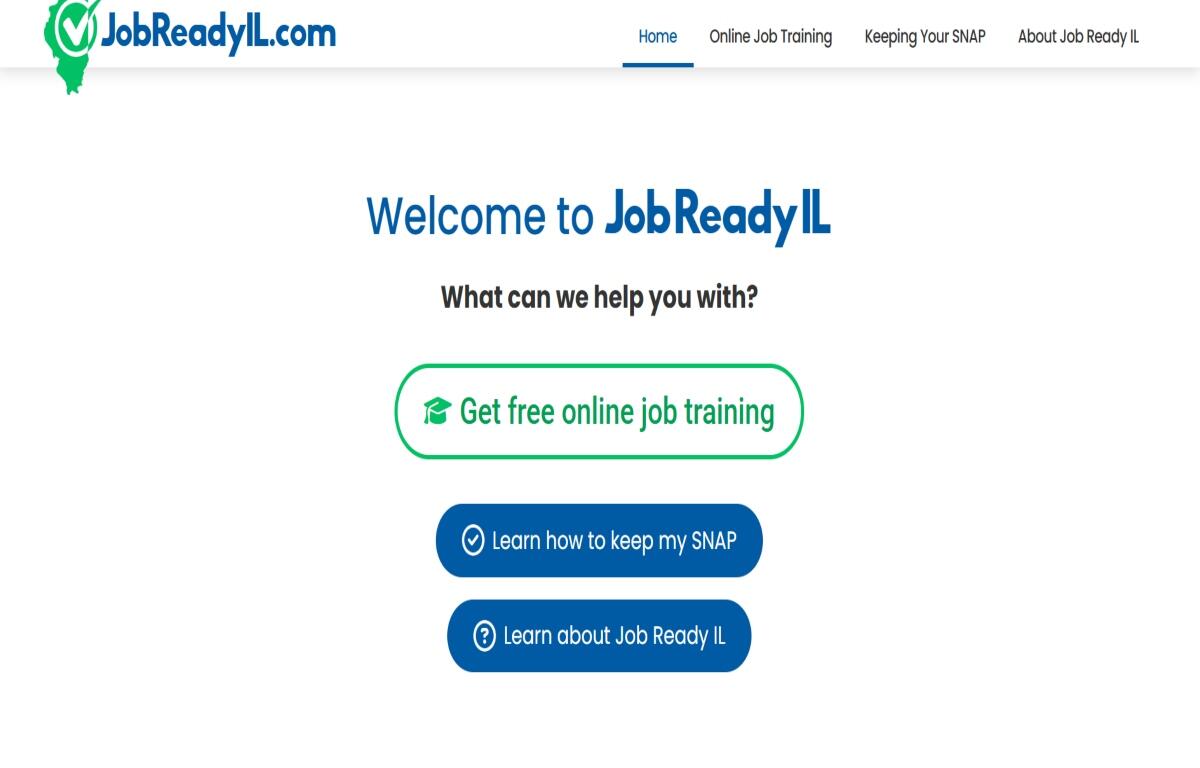 A screenshot of the Job Ready IL site, which launched last week and aims to help SNAP recipients prepare for and find employment.
