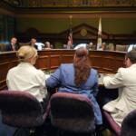 Officials from the Department of Central Management Services testify before the legislative Commission on Government Forecasting and Accountability about expected cost increases next year in the state employee group health insurance system. (Capitol News Illinois photo by Peter Hancock)