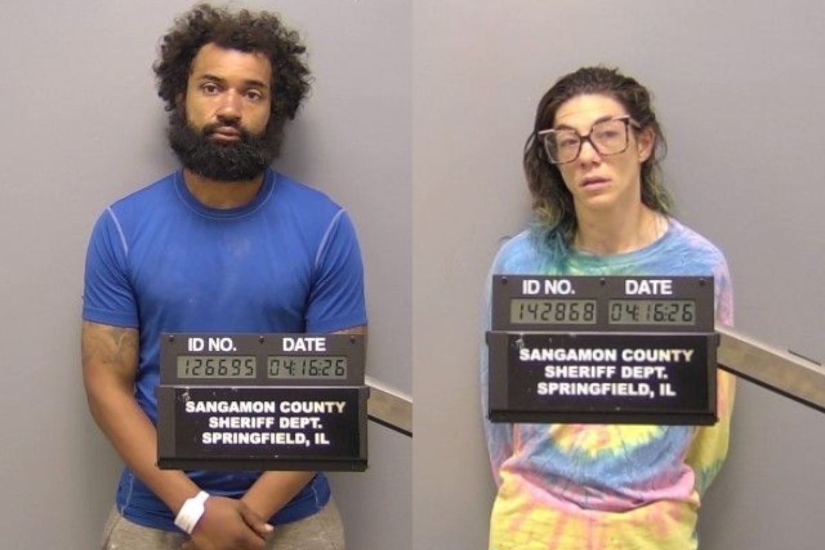 Kwain Karrick (left) and Hollie Bracco remain held in the Sangamon County Jail as of Friday, April 17.