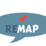 Logo: blue speech bubble with the word REMAP and a red checkmark above it. The text REMAP is bold and white inside the bubble.