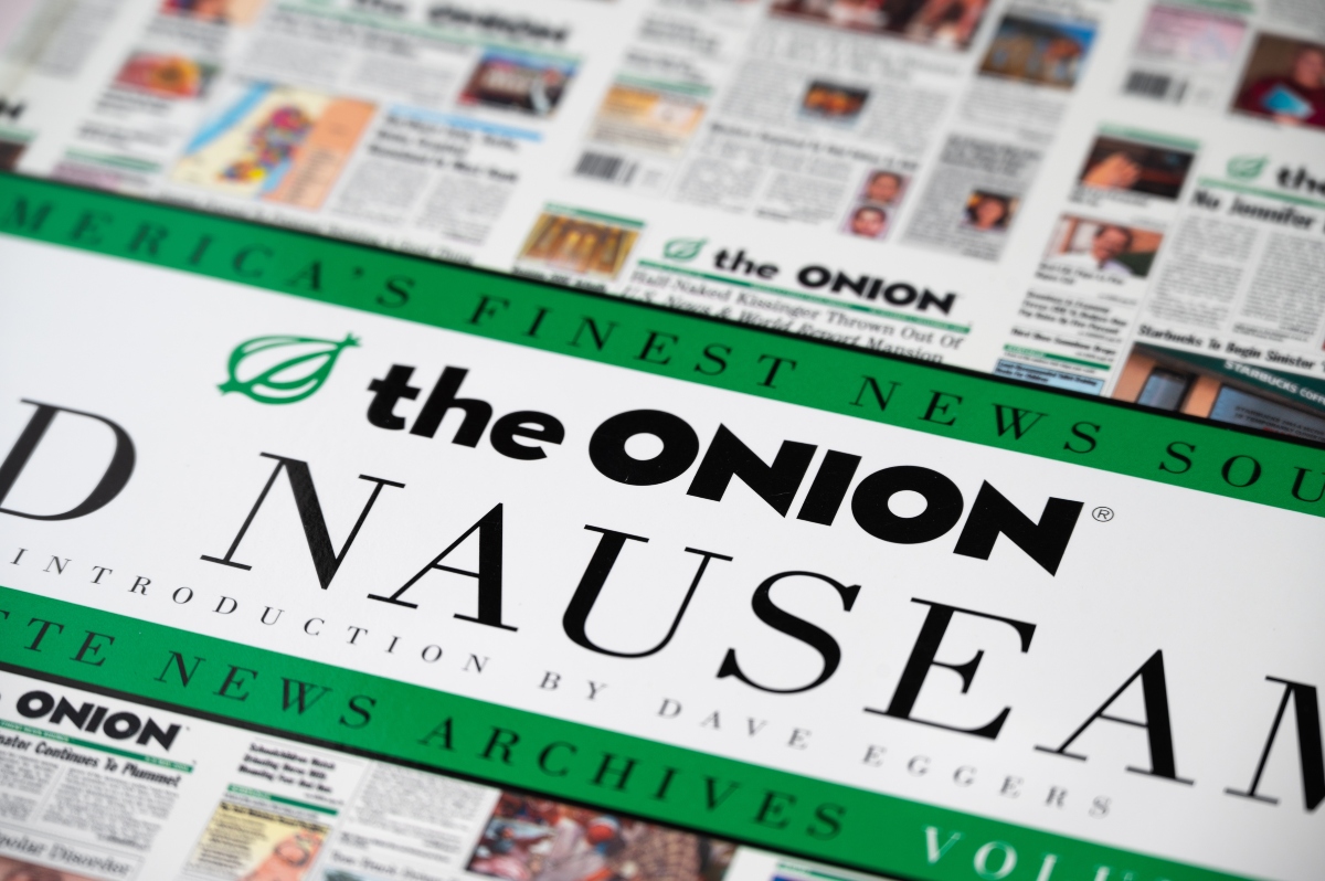 Cover of the Onion parody news publisher.
