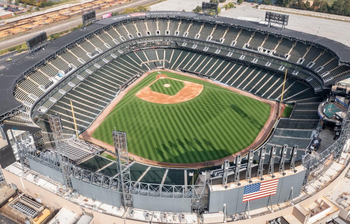Chicago White Sox stadium on the south side of Chicago.
