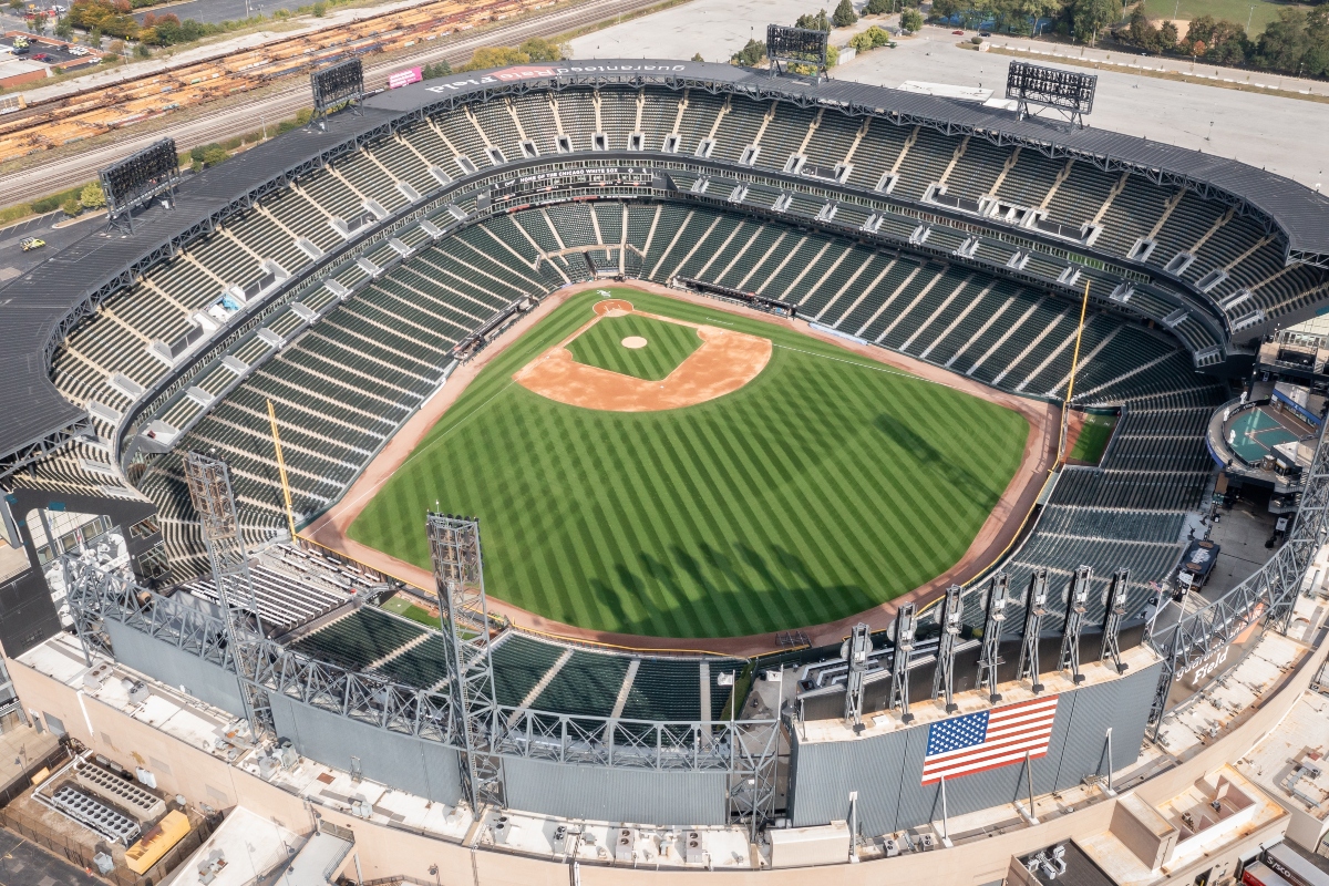 Chicago White Sox stadium on the south side of Chicago.