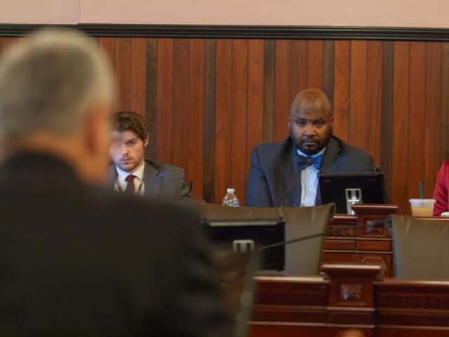 Senate Revenue Committee Chair Elgie Sims, D-Chicago, listens to a budget update from Department of Revenue Director David Harris on Wednesday, May 13, 2026. (Capitol News Illinois photo by Jerry Nowicki)