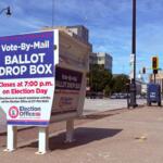A vote-by-mail drop box is pictured in Sangamon County, blocks away from the Illinois State Capitol. (Capitol News Illinois photo by Jerry Nowicki)