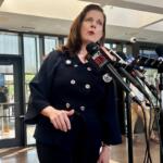 Cook County State's Attorney Eileen O'Neill Burke addresses reporters on Thursday, May 21, 2026, in the Cook County criminal courthouse. (Capitol News Illinois photo by Hannah Meisel)