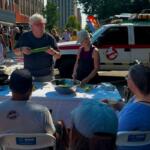 A demonstration at one of the Old Capitol Farmers Markets in 2025.