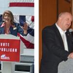Kathi Salvi (left) former Illinois Republican Party chair, and Bob Grogan, Salvi's replacement.