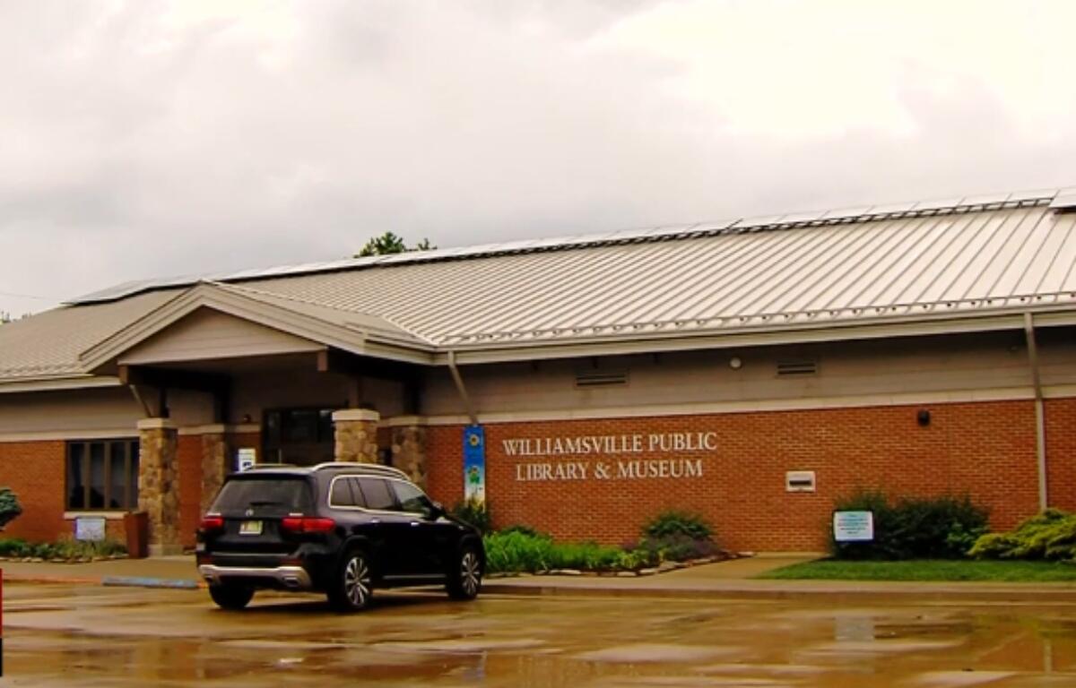 Solar panels have been installed on the roof of the Williamsville Public Library and Museum.