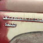 The make and series are displayed on the side of a 1956 International Harvester S-130 pickup truck in Mason, Ill., Sunday, May 24, 2026. (AP Photo/Holly Meyer)