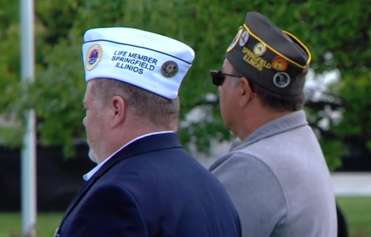 Veterans attend a ceremony at Oak Ridge Cemetery in Springfield.