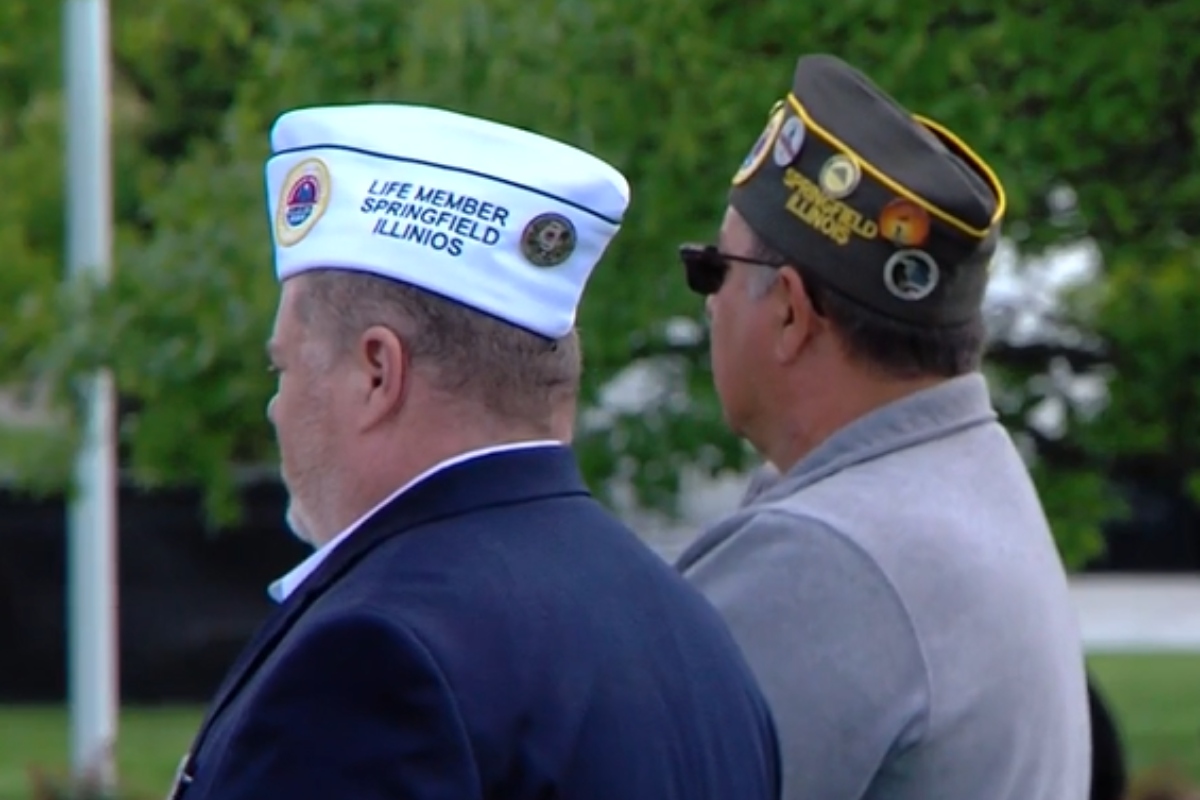 Veterans attend a ceremony at Oak Ridge Cemetery in Springfield.
