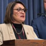 State Rep. Sally Turner (R-Beason) speaks at a State Capitol News Conference.