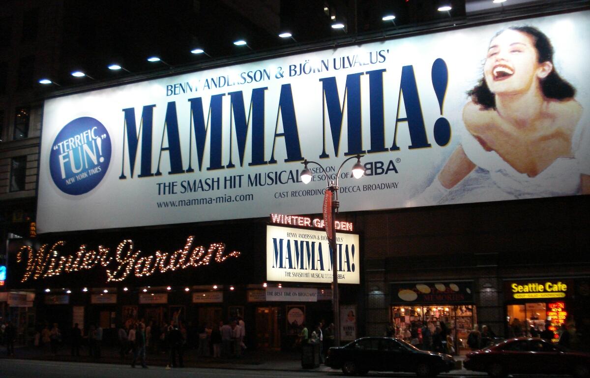 New York, Broadway, May 2008, Illustrative Editorial: Mama Mia musical billboard