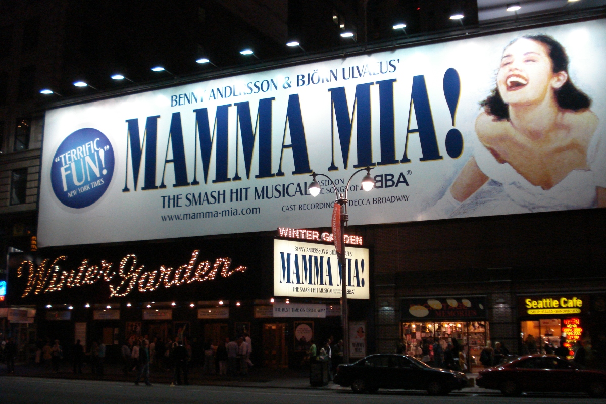 New York, Broadway, May 2008, Illustrative Editorial: Mama Mia musical billboard