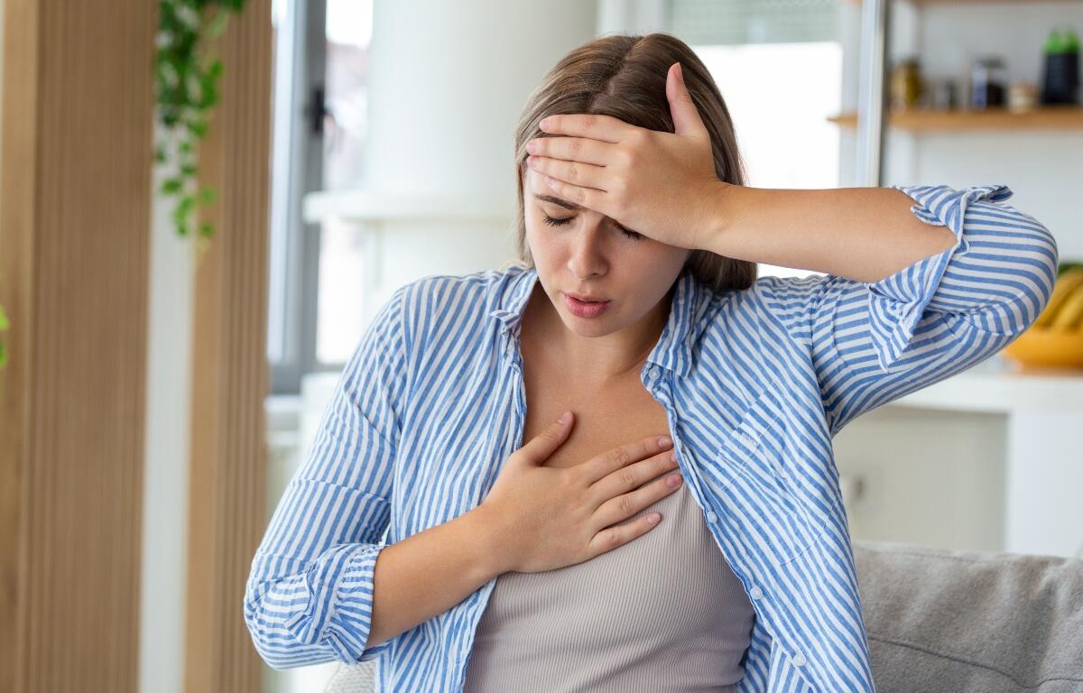 A woman having a stroke