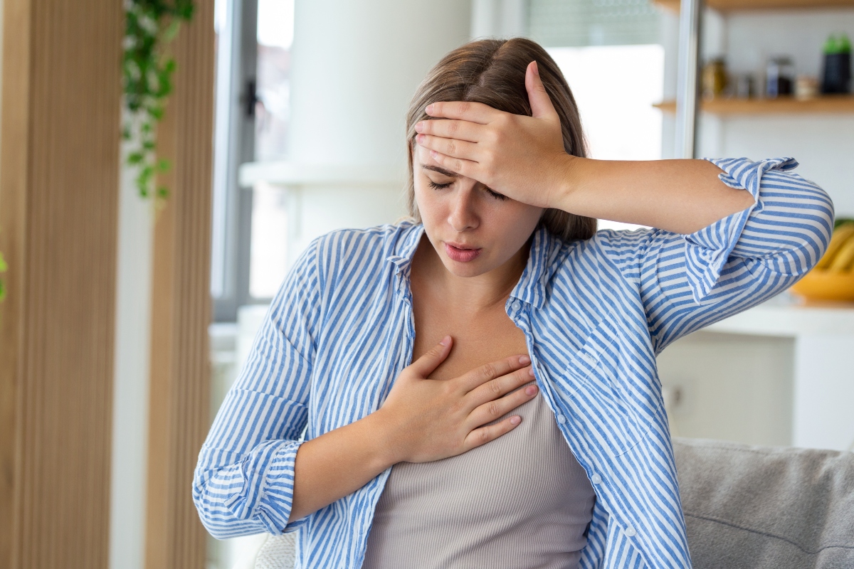 A woman having a stroke