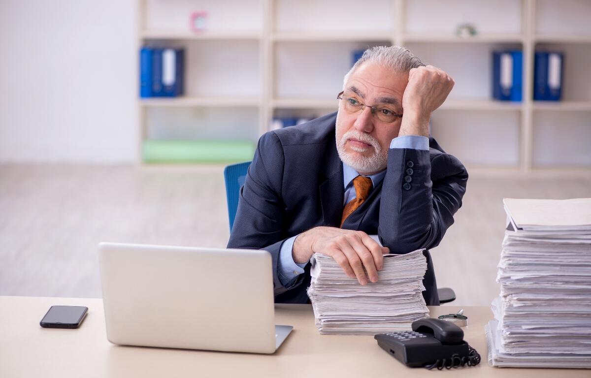 A frustrated executive
