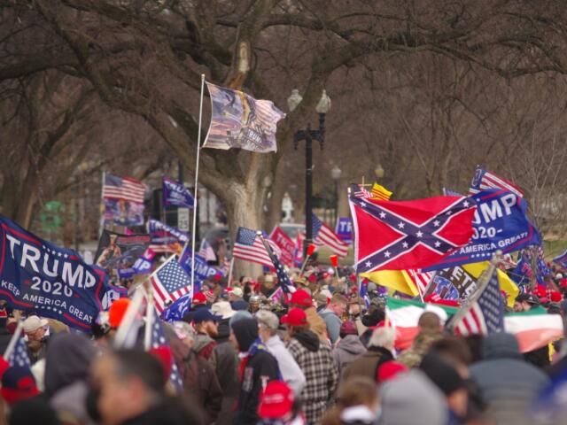WASHINGTON, DC - January 6, 2021: Supporters of U.S. President Donald Trump gather on the National Mall for the "Stop the Steal" rally.