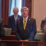 Rep. Dan Ugaste, R-Geneva, on the Illinois House floor on May 21, 2026. (Capitol News Illinois photo by Jerry Nowicki)
