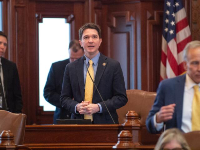 Sen. Steve McClure, R-Springfield, speaks on the Senate floor on May 29, 2026. (Capitol News Illinois photo by Jerry Nowicki)
