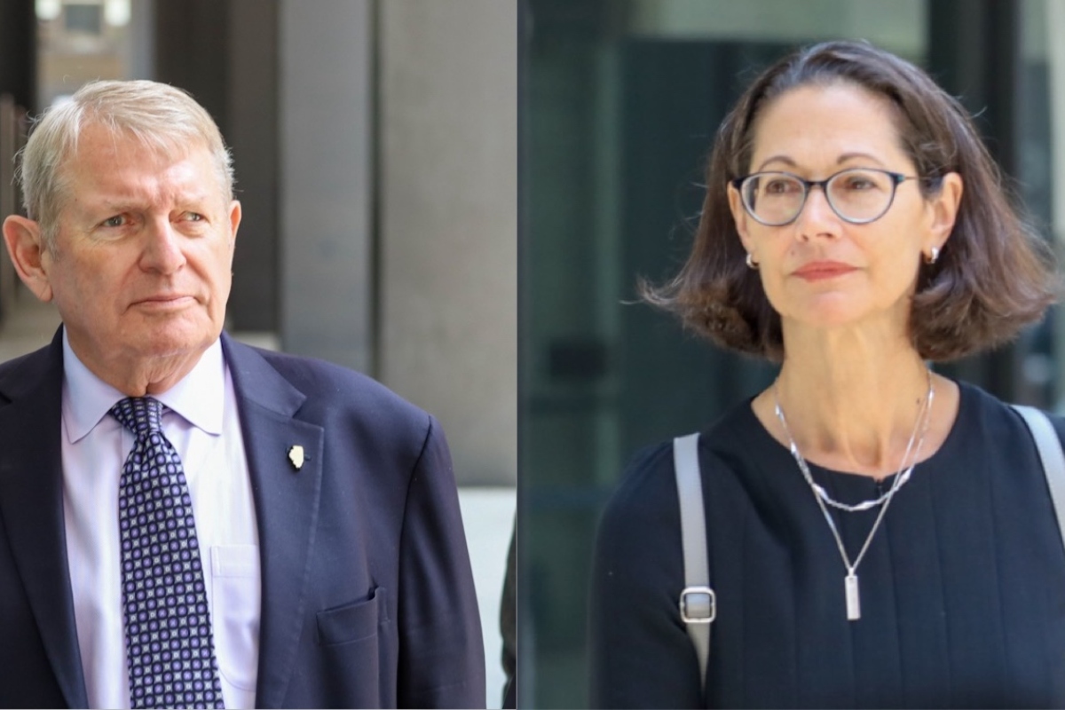 Longtime Springfield lobbyist Mike McClain and former Commonwealth Edison CEO Anne Pramaggiore leave Chicago’s Dirksen Federal Courthouse last July. (Capitol News Illinois photos by Andrew Adams)