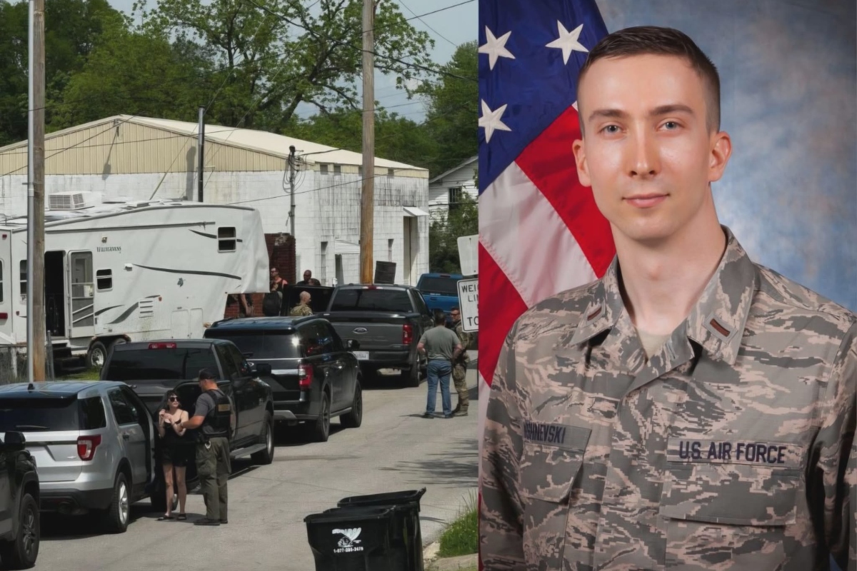 Police raided the Harrisburg, right, in May 2024 after customs officials in New York intercepted a package addressed to him that prosecutors said contained two silencers.
