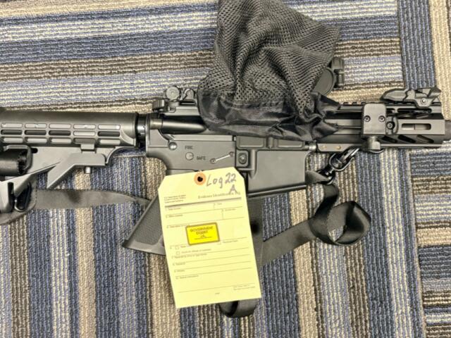 An AR-style short-barreled rifle that prosecutors allege Vishnevski manufactured at home. (Photo provided by U.S. Attorney’s Office, Southern District of Illinois)