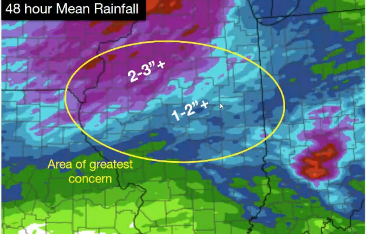Heavy rain is possible Wednesday and Thursday, according to the National Weather Service.