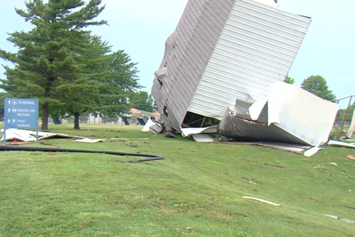 Damage was reported Thursday at Abraham Lincoln Capital Airport.