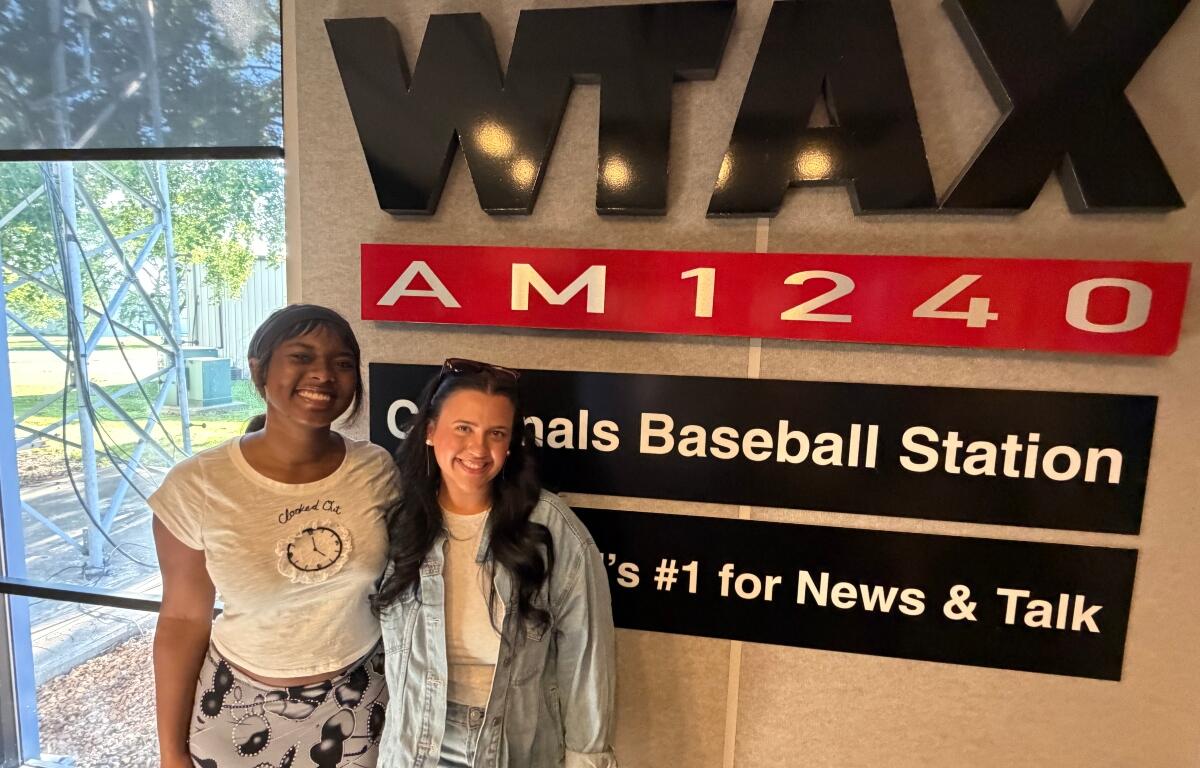 Bri'ara McKinnie (left) and Madigan Sweeney, cast members of "All Shook Up" at The Muni.