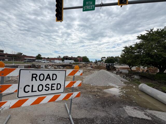 North Grand Avenue East is closed between 9th and 11th Street due to road construction.